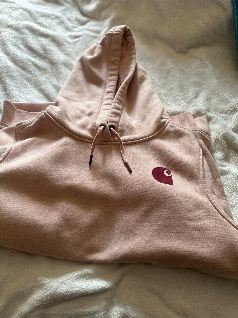 Carhartt Pink Pullover Hoodie with Sleeve Logo - Picture 6 of 6